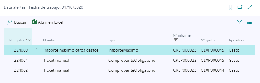 PostedExpReportAlertsList