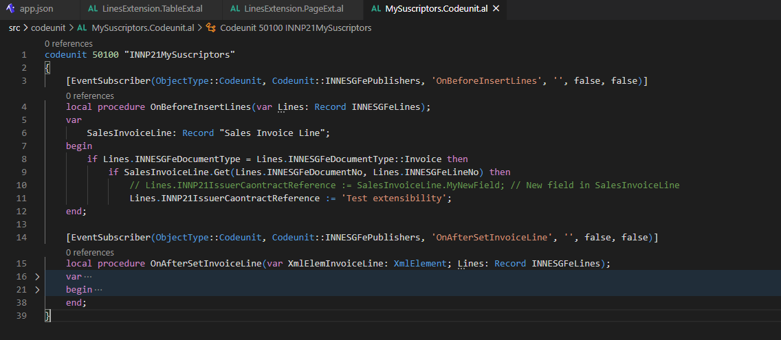 ExtensionSuscriptorInsertLine